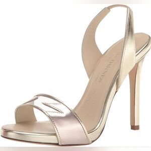 Tiannia Barnes Women's rose gold Giselle Slingback Heeled Sandal size 41